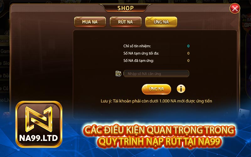 Các Điều Kiện Quan Trọng Trong Quy Trình Nạp Rút Tại Na99 